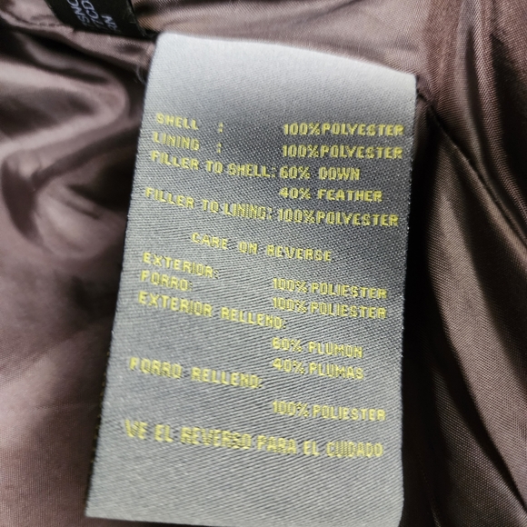 Kenneth Cole Reaction Brown Puffer Down Short Jacket Size Medium - Picture 7 of 7